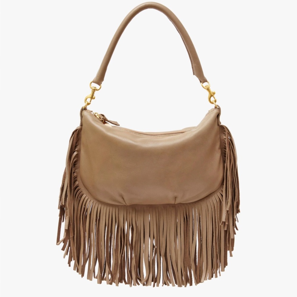 Clare V Petit Moyen Fringe Clay Bag Like New